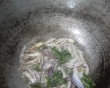 A picture of step 3 of Chakka kuzhachathu raw jackfruit curry with millet pitha.
