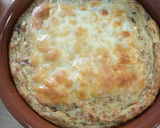 Foto del paso 4 de la receta: Tortilla de patatas,cebolla, bacon y champiñones al horno🔥🥔🥓🍄