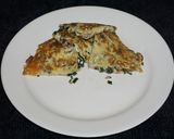 A picture of step 4 of Cremini mushrooms and leeks frittatas.