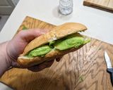 A picture of step 4 of Avocado on a bun.