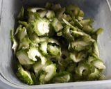 A picture of step 1 of Bitter Gourd fry.