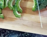 A picture of step 1 of Bittergourd fry.
