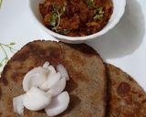 A picture of step 5 of Jhunka sabzi with Bajre ki Roti.