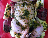 Foto del paso 18 de la receta: Pollo asado al horno, relleno de limón encurtido y patatas