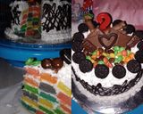 Foto langkah ke 9 dari resep Rainbow checkerboard cake.