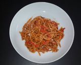 Foto del paso 5 de la receta: Espaguetti con morrón y tocino