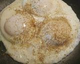 A picture of step 4 of Eggs over Collards.