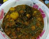 A picture of step 5 of Mutton spinach fenugreek potato.