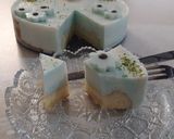 عکس مرحله 12 از دستور چیز کیک بلوبری دورنگ🎂🍰