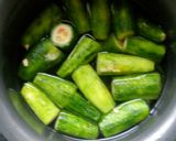 A picture of step 1 of #Bharwa- Karela.