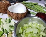 A picture of step 1 of Steamed coconut rice Noodles with vegetables kurma.