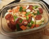 A picture of step 2 of Roasted vegetables and chorizo.