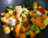 A picture of step 2 of Notey Shaak Ghonto (Green Amaranth and Mixed Vegetables Curry).