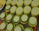 A picture of step 4 of Baked potato,zucchini,yellow squash,tomato.