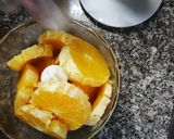 A picture of step 5 of Qamar Al din orange juice.