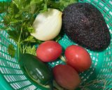 A picture of step 1 of Guacamole dip.