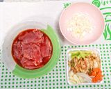รูปขั้นตอนการทำที่ 1 ของ ข้าวหน้าเนื้อผัดกิมจิ