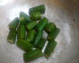 A picture of step 1 of Vendaika Puli Kulambu (Okra Curry).