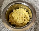 A picture of step 3 of Moong dal Kachori chaat.