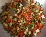 A picture of step 2 of Brown Fried Rice with Shrimp.