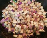 A picture of step 3 of Brinjal Stir fry Poriyal.