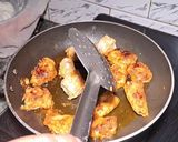 A picture of step 3 of Peri peri tandoori soya chap with curd dressing / dip.