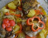 Foto del paso 4 de la receta: Pollo con papas en microondas