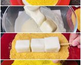 รูปขั้นตอนการทำที่ 6 ของ นมสดทอด ไม่ใส่วิปปิ้งครีม ไม่ใส่เนย สีเหลืองทอง กรอบนอกนุ่มใน