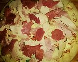 A picture of step 6 of Tex's Meat Lover's Pizza 🍕🐷🐮🐔🧀.
