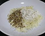 A picture of step 2 of Crispy Parmesan Canapés with Hummus and Caramelized Onion Chutney.