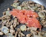 Foto del paso 1 de la receta: Pasta con tiras de cerdo y cubios