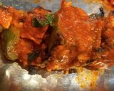 A picture of step 4 of Paneer Shashkik Sizzler with Schezwan Corn Rice.