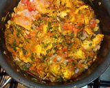 A picture of step 4 of Methi Chicken / fresh fenugreek chicken.
