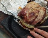 A picture of step 15 of Pork Shoulder with Mustard, Spiced Plums, and Orange Sweet Potato Mash.