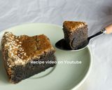A picture of step 1 of Black Sesame Mochi Cake.