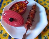 Une image de l'étape 4 de Riz, poivrons caramélisés et brochette.