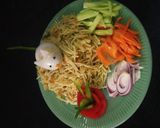 A picture of step 3 of Chinese Noodles with salad.