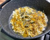 A picture of step 6 of Eggplant Curry with Mushrooms, Tomatoes, and Coconut Milk.