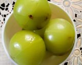 A picture of step 1 of Amla, Dhania Chutney/Gooseberry, Green Coriander leaves Chutney.
