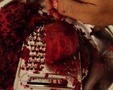 A picture of step 1 of Beet root halwa.
