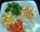 Hình bước làm 1 của món Cơm xào rau củ thịt heo