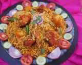 A picture of step 8 of Karachi famous AlRehman Biryani.