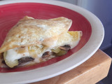 Omelette de champiñones y aceitunas