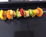 Une image de l'étape 4 de Brochettes marinées poulet,poivrons multicolores et ananas (marinade exotique maison).