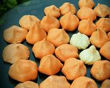 A picture of step 6 of Egg whites cookies(meringue cookies) baked in pateela oven.