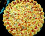 รูปขั้นตอนการทำที่ 7 ของ โฮมเมดพิซซ่าแป้งหนานุ่มขอบไส้กรอก (Homemade Pizza)