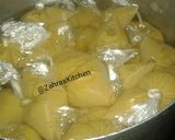A picture of step 2 of Nigerian moin-moin.
