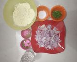 A picture of step 1 of Piaji / pyaji (odia snack).