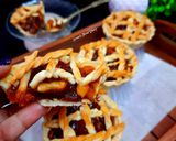 A picture of step 9 of Mini Apple & Pear Pie, Eggless.