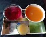 ஆரஞ்சு செம்பருத்தி ஜூஸ் (Orange, Hibiscus, Honey Ginger juice recipe in tamil) ரெசிபி ஸ்டேப் 3 புகைப்படம்